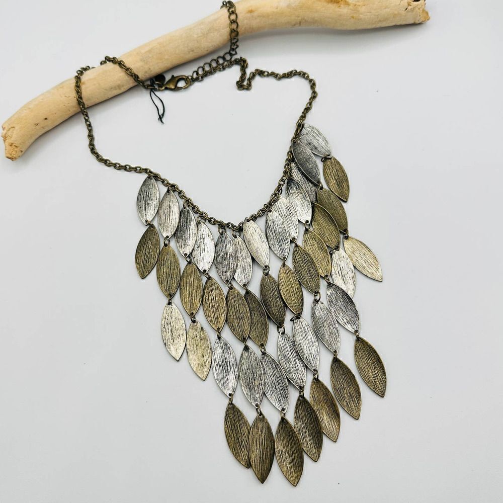 Vintage Chico's Takia Mixed Metal Statement Necklace